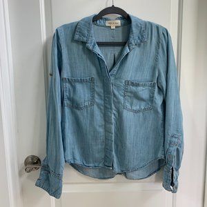 Cloth & Stone Denim Shirttail Button-Down Top, Sz S
